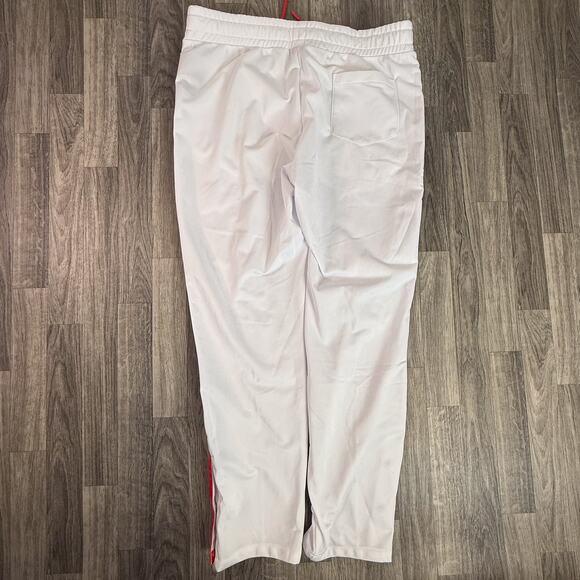 ARMAni EXChange White Side-Logo Track Pants Red Snap Hem Men’s Rare - Picture 2 of 8